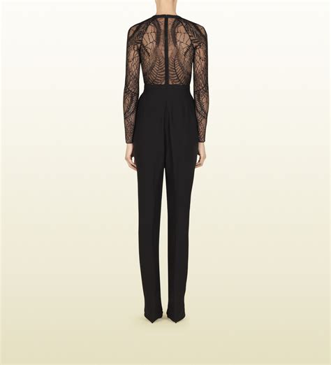 gucci lacquered lace dress|gucci jumpsuits for women.